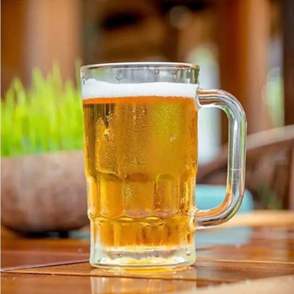 Beer Mug 350ml Clear with Handle - B-20N
