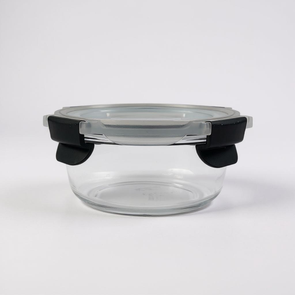 Storage Box 660ml Round Glass with Lid 70322