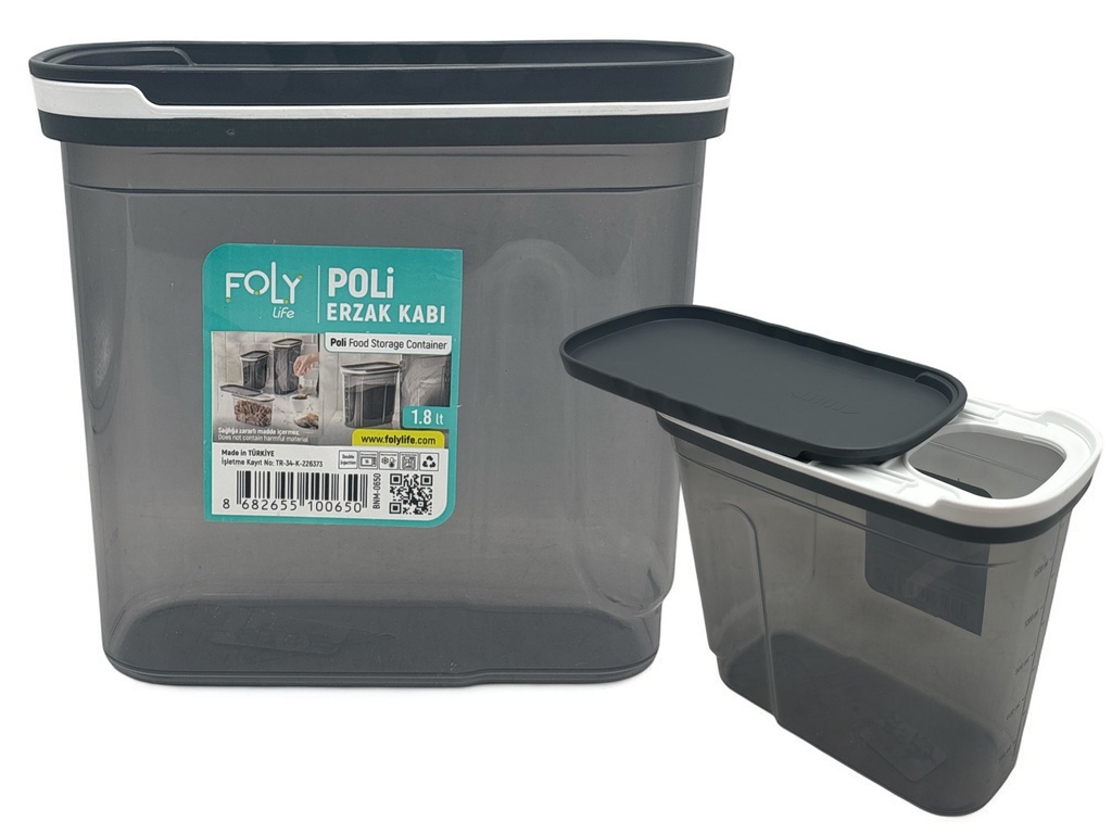 Storage Box 19.5x9.5x18cm 1.8lt Food Container Plastic With Lid BNM-0650