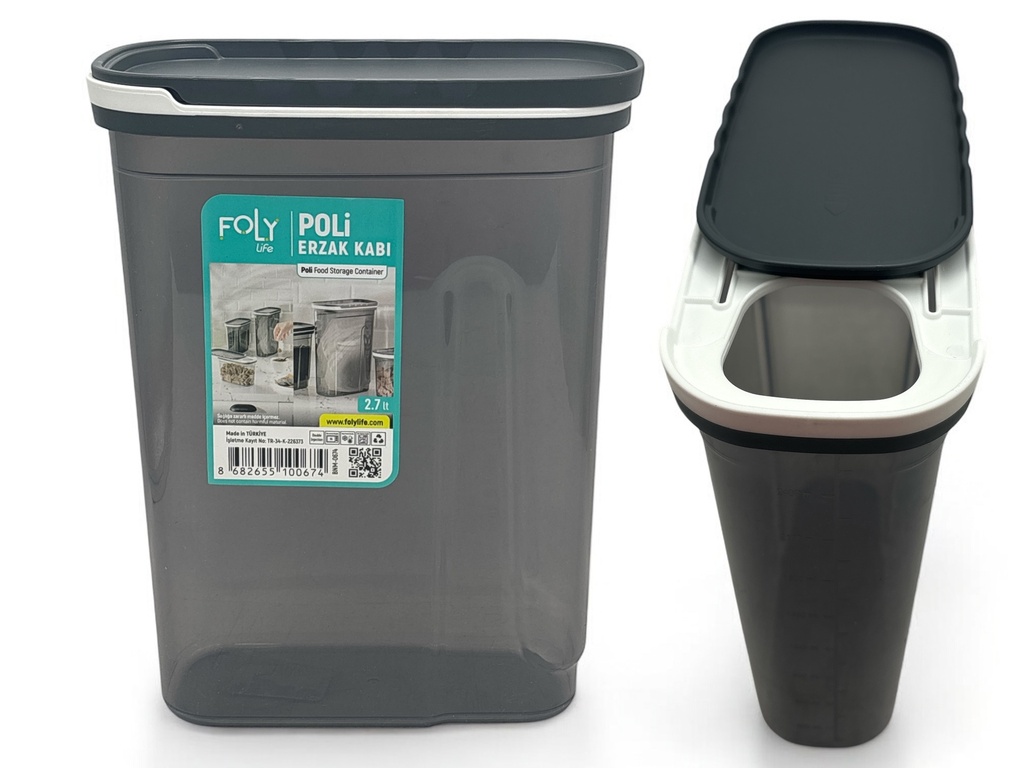 Storage Box 19.5x9.5x25.5cm 2.7lt Food Container Plastic With Lid BNM-0674