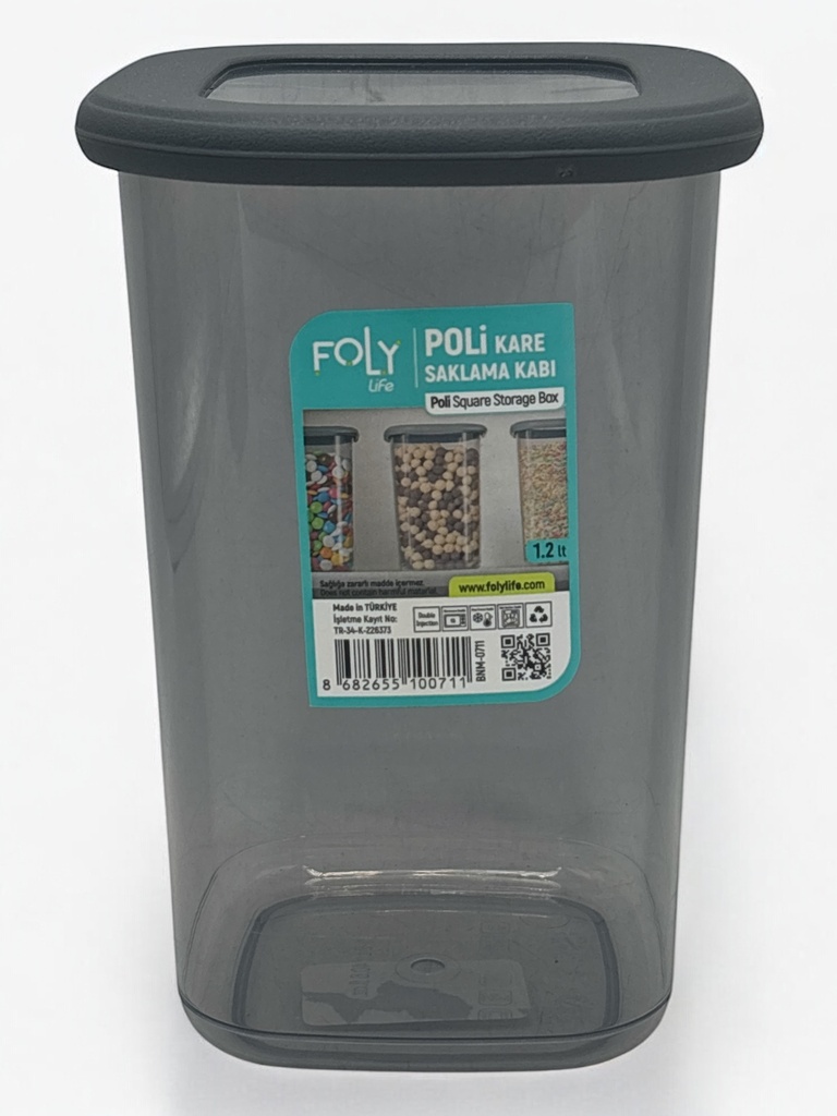 Storage Box 11x11x16cm 1.2lt Food Container Plastic With Lid BNM-0711