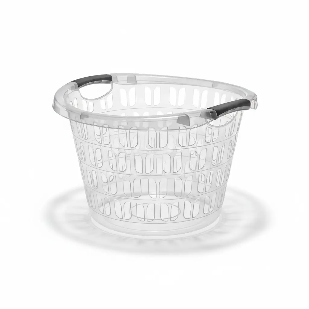 Laundry Basket 33lt Round Plastic E-293