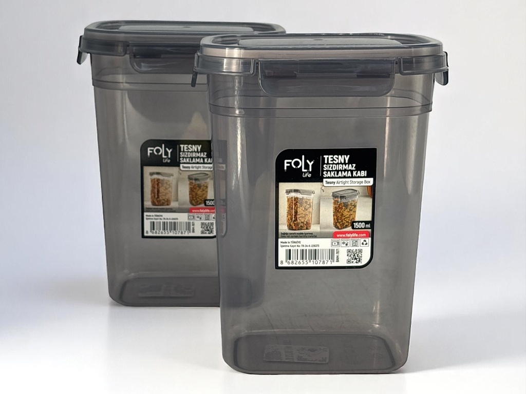 Storage Box 14x9.5x19cm 1.5lt Food Airtight Container Plastic With Lid BNM-7871