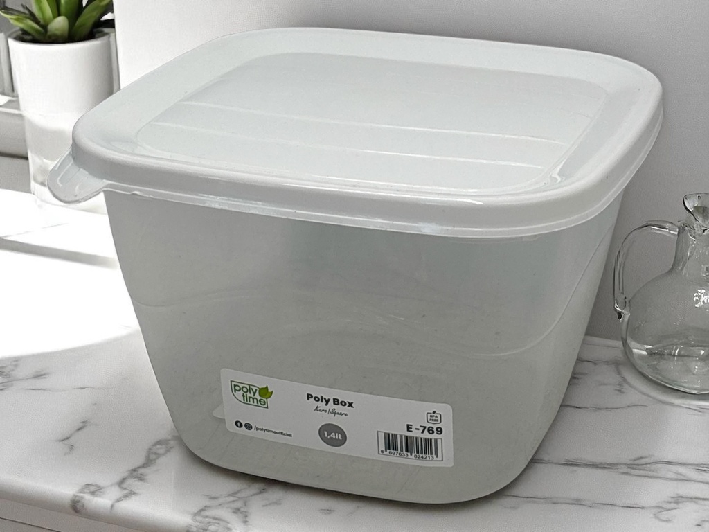 Storage Box 15x15x10cm 1.4lt food Container Plastic With Lid E-769