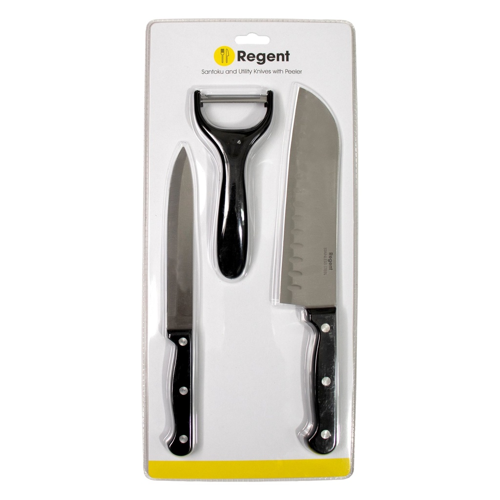 Knifes & Peeler 3pc Set Kitchen Regent 21120