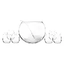 Punch Bowl 11lt Glass With 6pc Tumbler Set 340ml Genoa - 17218