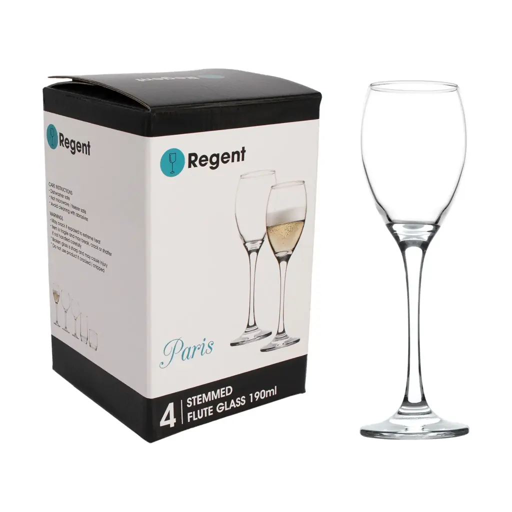Champagne 190ml 4pc Paris Clear Glass 28711 