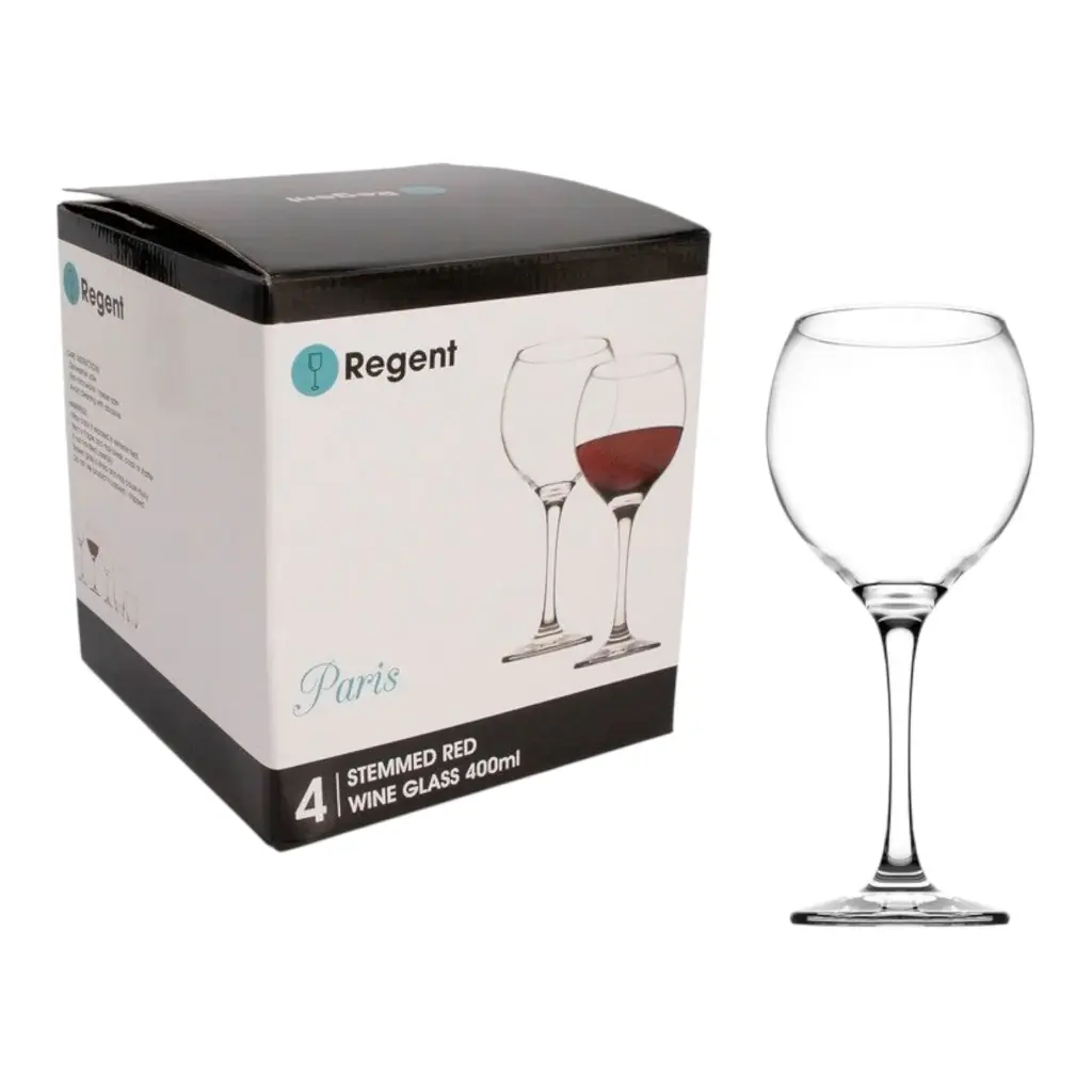 Red Wine 400ml 4pc Paris Clear Glass 28712 