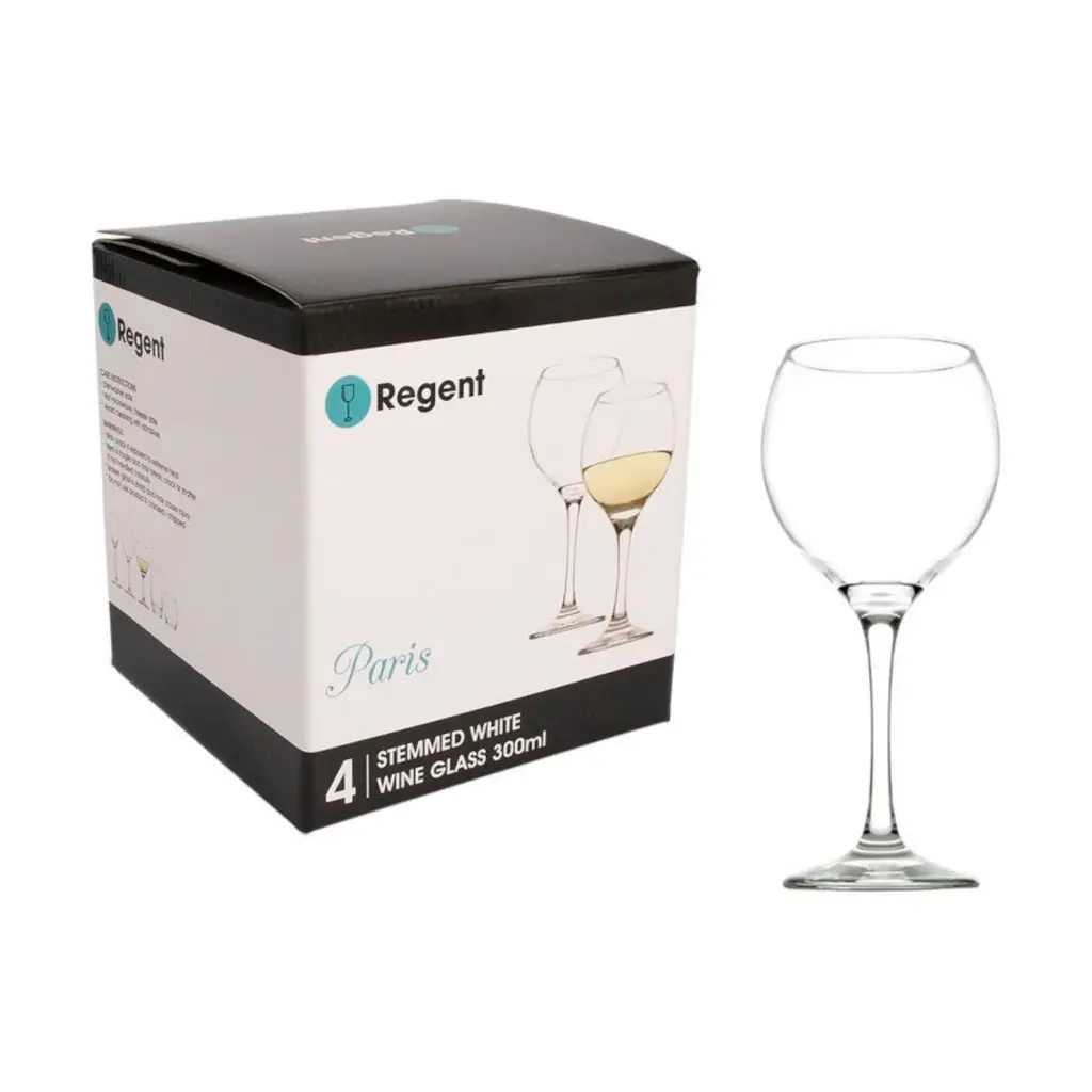 White Wine 300ml 4pc Paris Clear Glass 28713