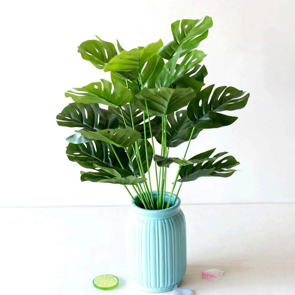 Artificial Leaf Bunch 70Cm 18 Heads Green Reticulated LZ-248