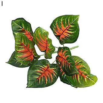 Artificial Leaf Bunch 70Cm 18 Heads Red Reticulated LZ-247