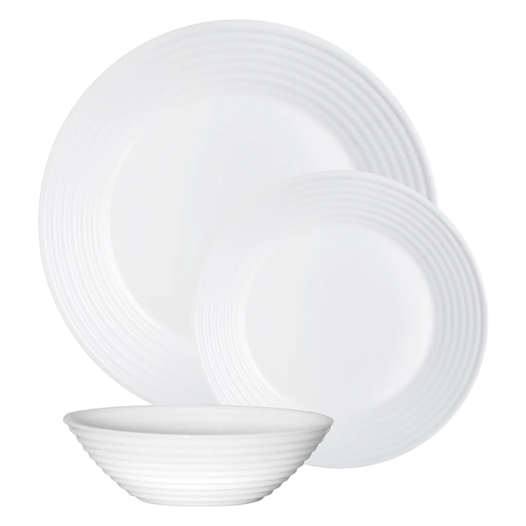 Dinner set 12pc Stairo White Opal Glass Luminarc 39909