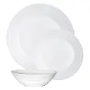 Dinner set 12pc Stairo White Opal Glass Luminarc 39909