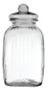 Jar 4.8Lt Glass Ribbed with Lid (33x15.5x15.5cm) - 10165