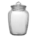Jar 2.4Lt Glass Ribbed with Lid (24x15xcm) - 11322