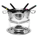 Fondue Set 18x18cm Stainless Steel Burner & 6 Forks - 31530