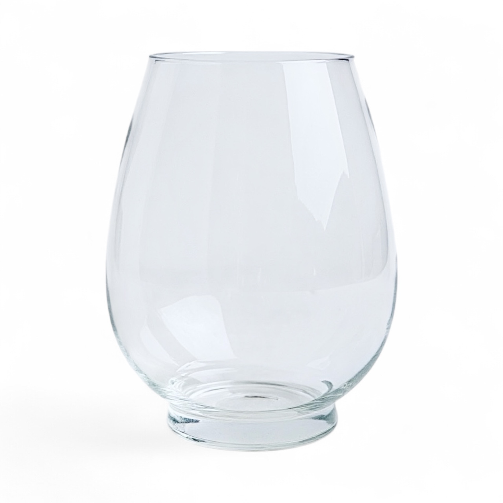Glass Vase 30x15cm Barrel Clear-Base - VAS30LD 