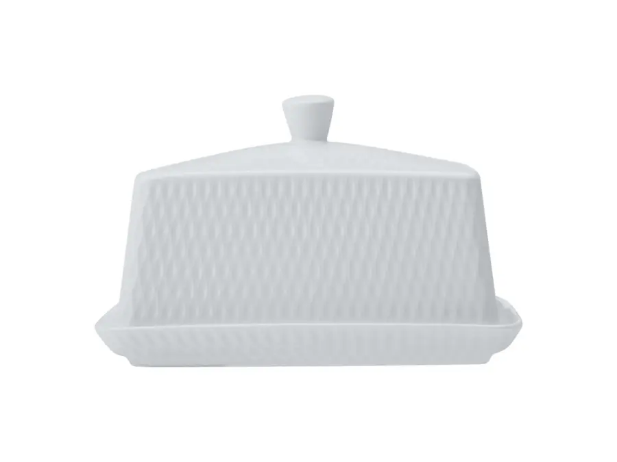 Butter Dish With Lid Diamonds White Basics (15.5x10.5x8cm) - Maxwell & Williams DV0137