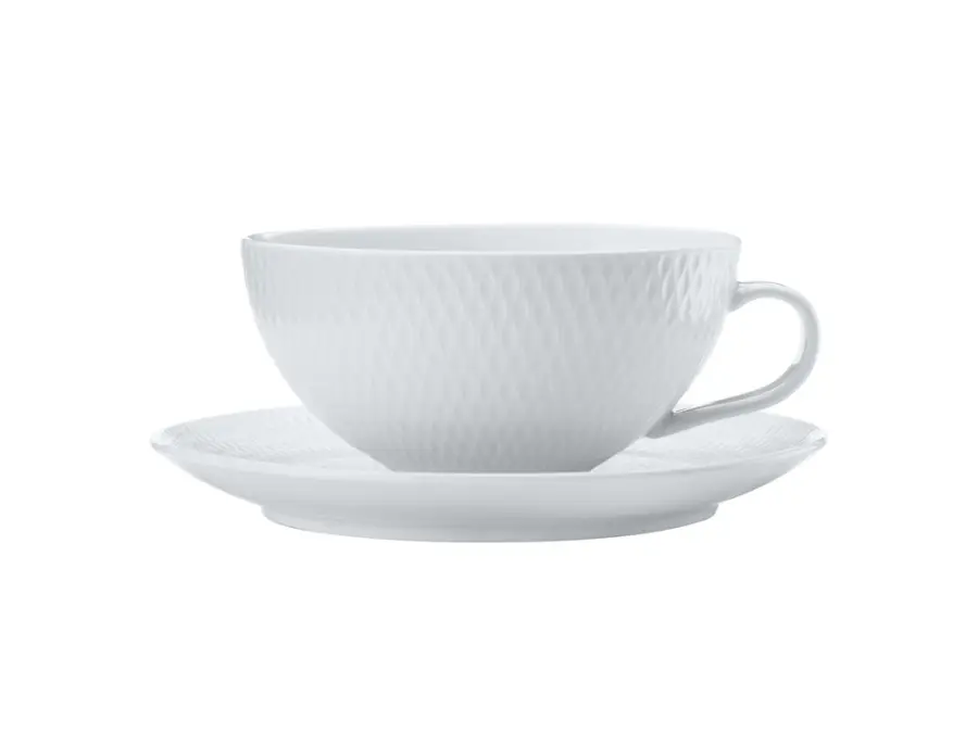 Cup & Saucer 250ml Low Diamonds White Basics - Maxwell & Williams DV0067