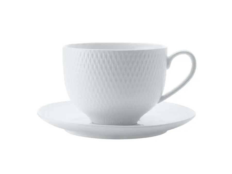 Cup & Saucer 260ml Diamonds White Basics - Maxwell & Williams DV0028