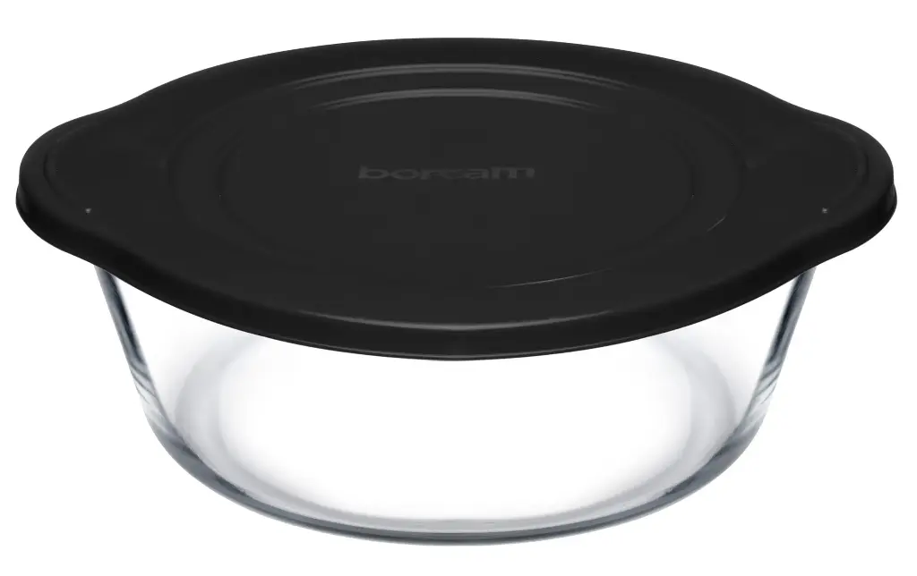 Bowl 840ml Round With Grey Lid (19x16cm) - Borcam 59133