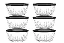 Bowl 6pc Set 250ml With Black Lids - Frezya 530146