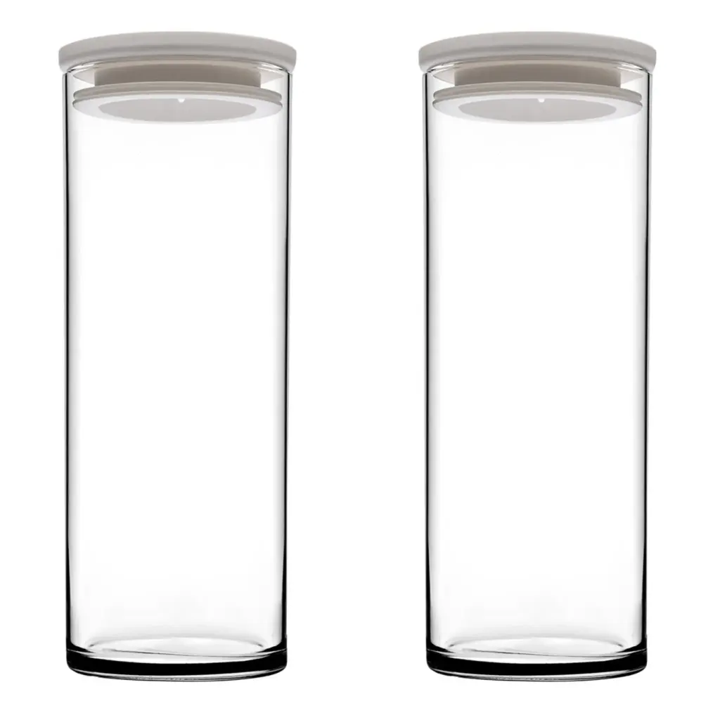 Jar 2pc Set 1230ml Glass With White Lid - Breakfast Club 11198001