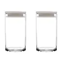 Jar 2pc Set 730ml Glass With White Lid - Breakfast Club 1119800