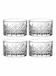 Bowl 4pc Set 200ml Cut-Glass (9x5.3cm) - Timeless 530040