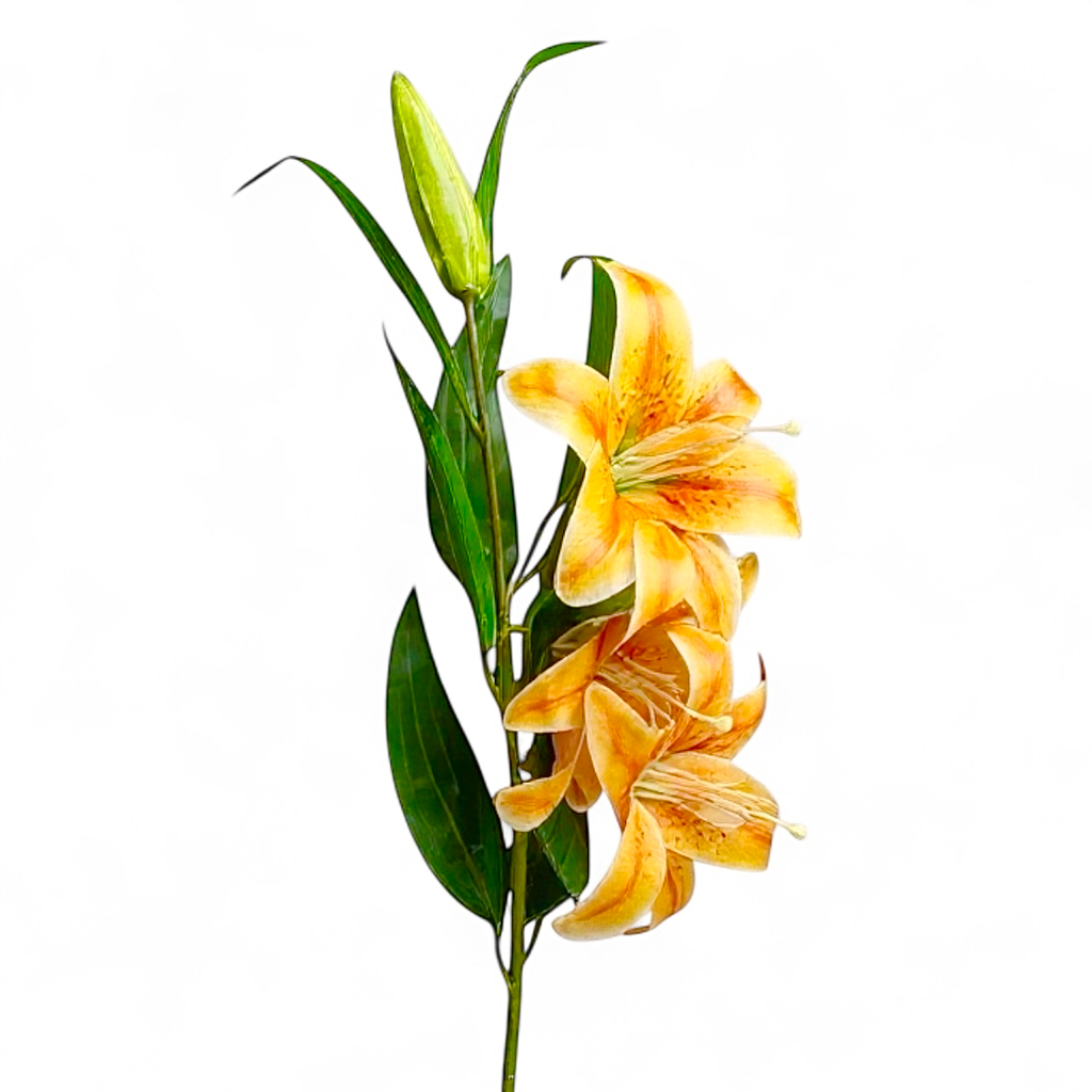 Artificial Flower 100cm Three Head Leather Lily H-853