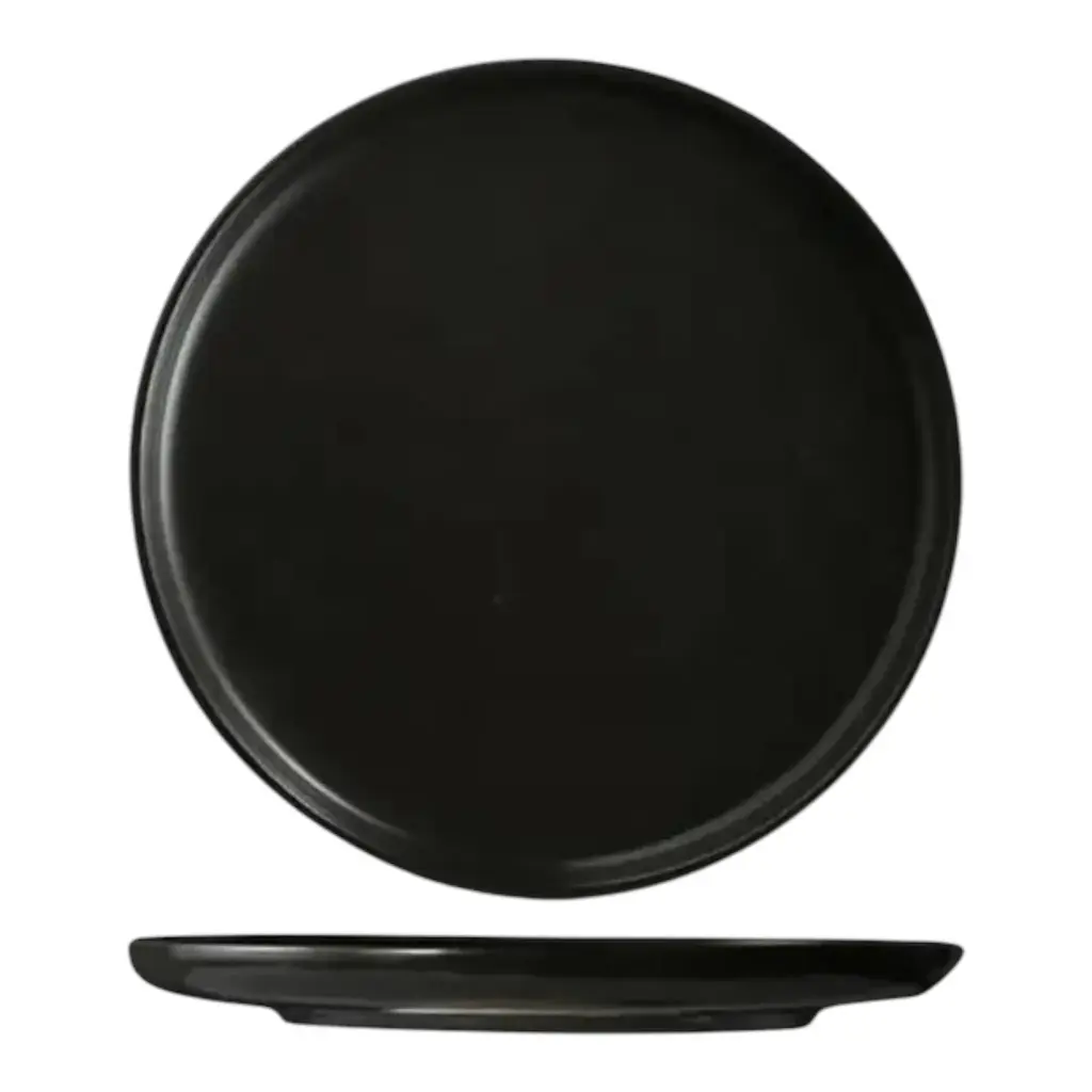 Plate 26.5x2cm Coupe High Lip  Black Porcelain - Ironstone PA339