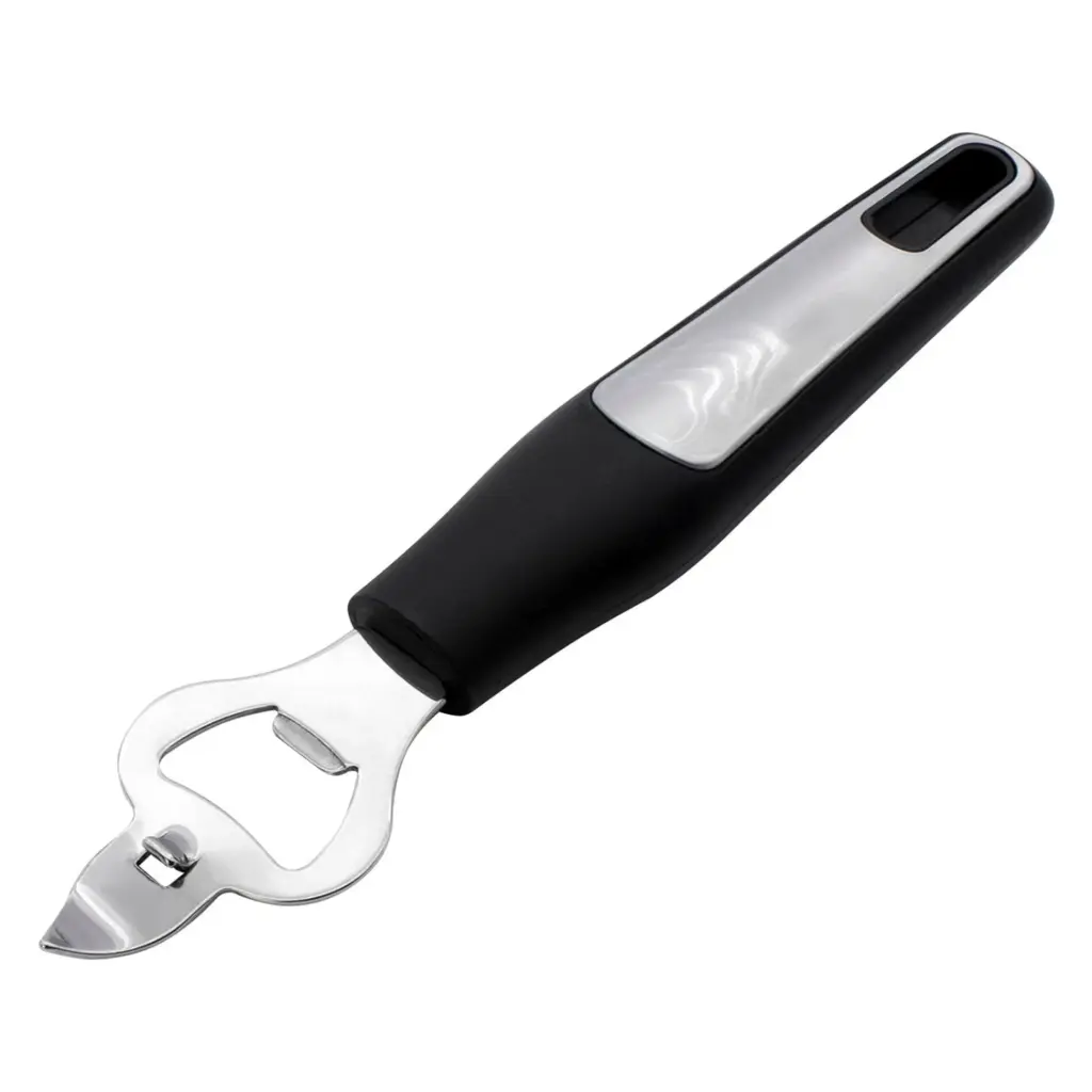 Can And Bottle Opener 200mm Stainless Steel Black Handle 12629