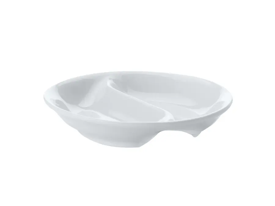 Sauce Bowl 10x1.7cm Round Divided White Basics - Maxwell & Williams AA0219