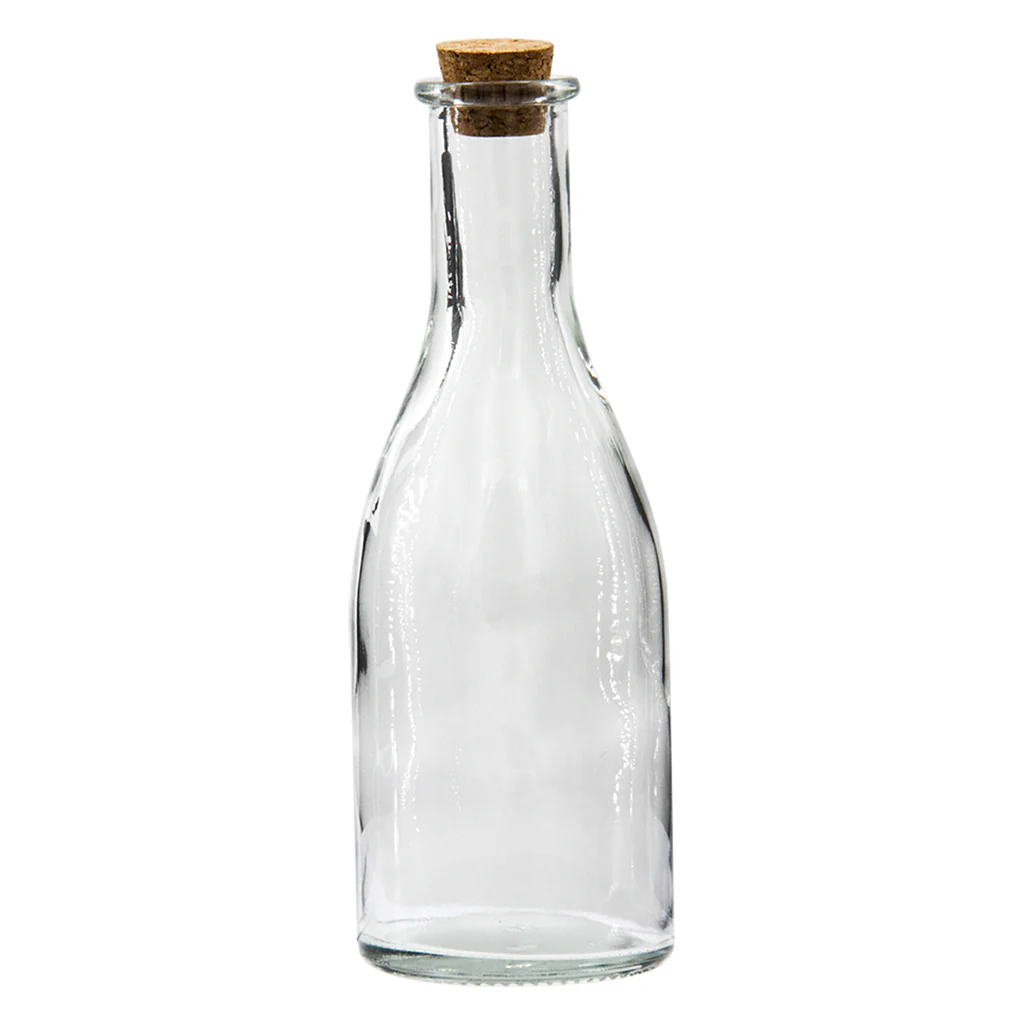Oil/Vinegar 300ml Clear Bottle With Cork - 15097