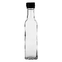 Oil/Vinegar 250ml Clear Square Bottle With Lid - 27272