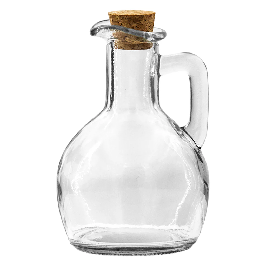 Oil/Vinegar 170ml Clear Bottle With Handle & Cork Lid - 15099