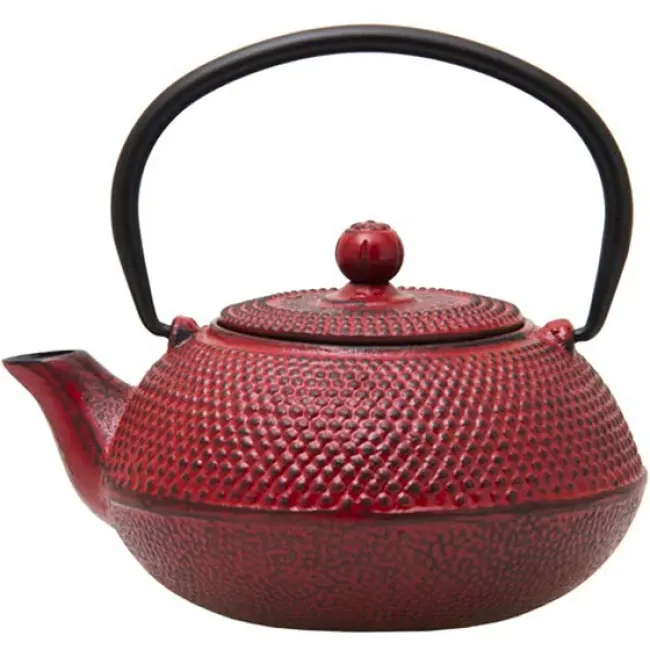 Teapot Cast Iron 600ml Tea Infuser Red 21752