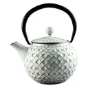 Teapot Cast Iron 500ml Tea Infuser White 21772