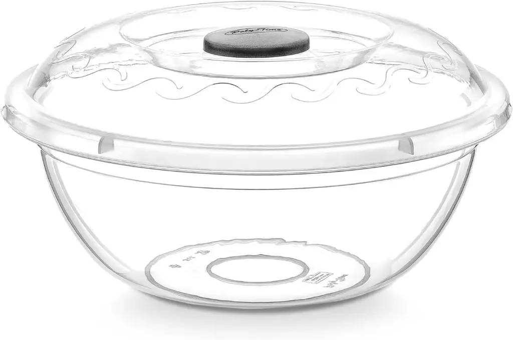 Basin 15lt Clear Plastic with Lid Round E-103