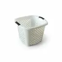 Laundry Basket 34lt Rattan Grid Plastic  E-295