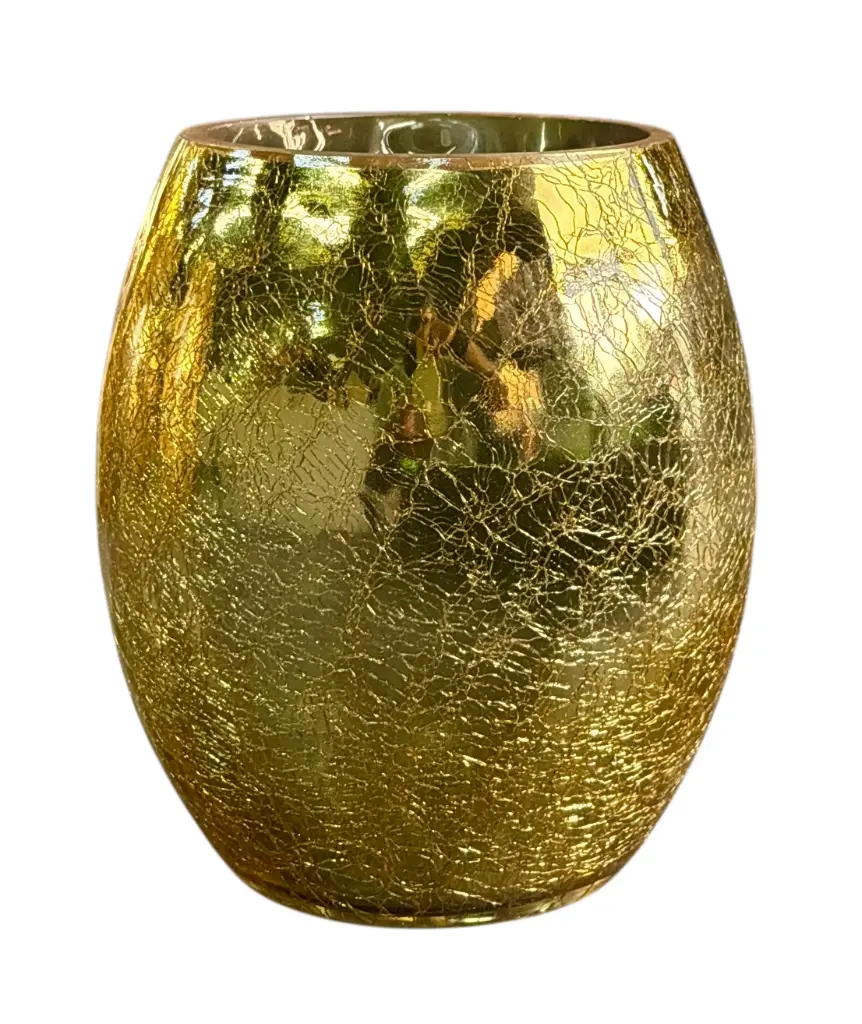 Glass Vase 18x16Cm Belly Gold VAS195520BJ