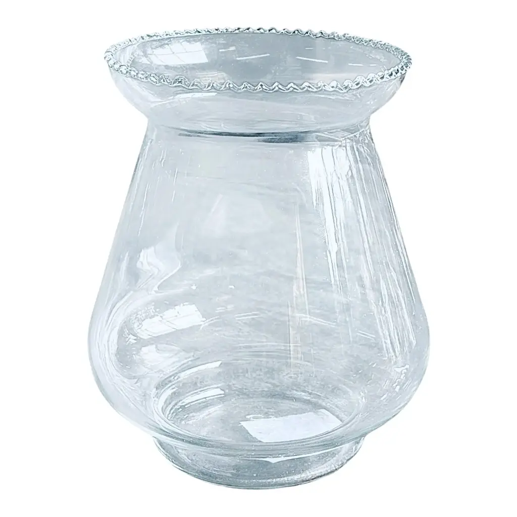 Glass Vase 16x12Cm Wave Top Clear VAS16DG