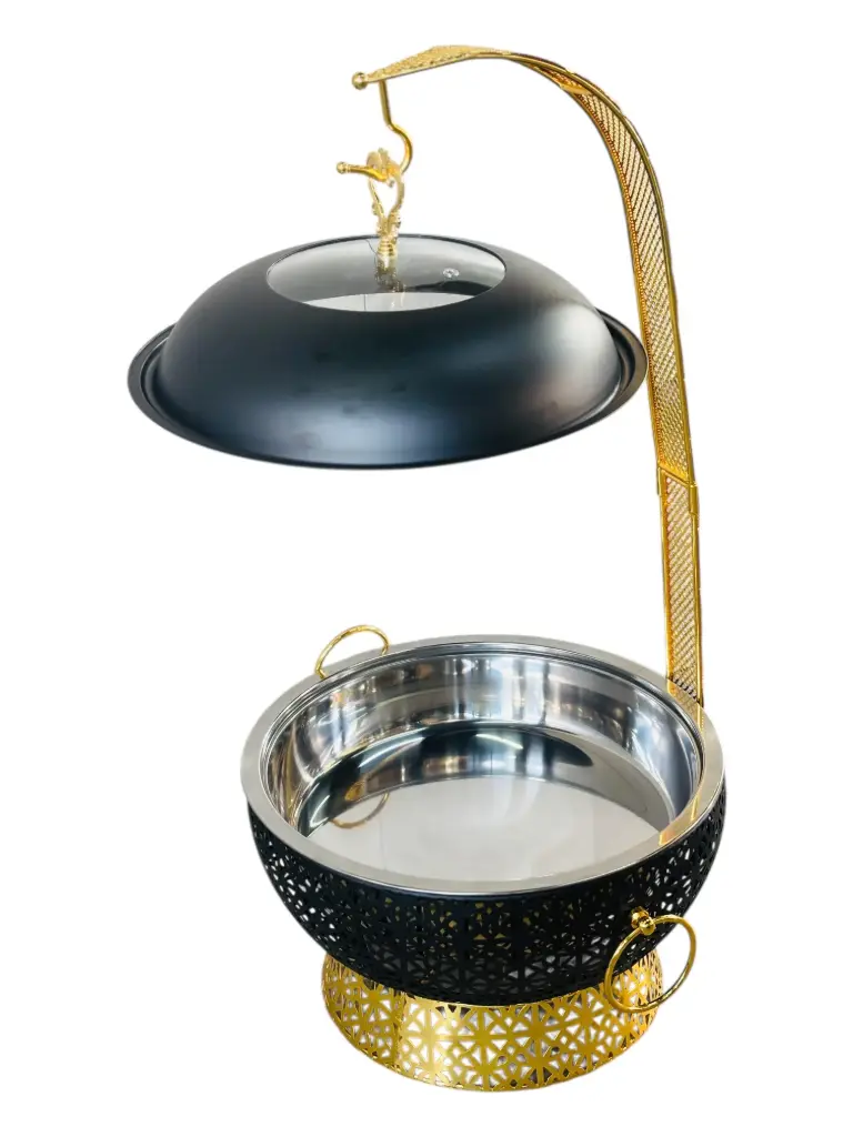 Chafing Dish 8lt Round Hanging Black Cover