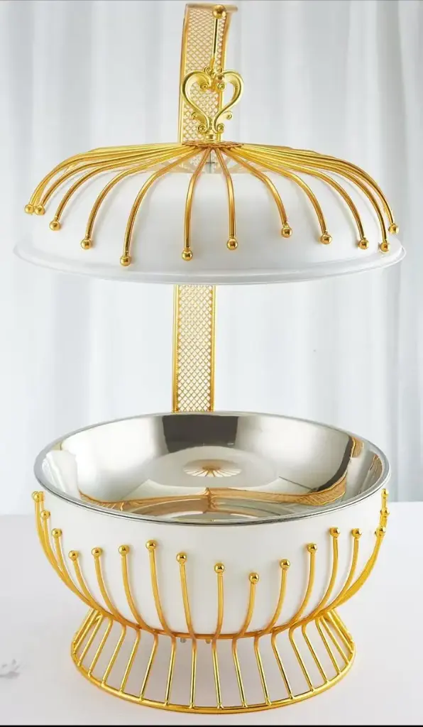 Chafing Dish 8lt Round Colour Body with Gold Frame Modern 