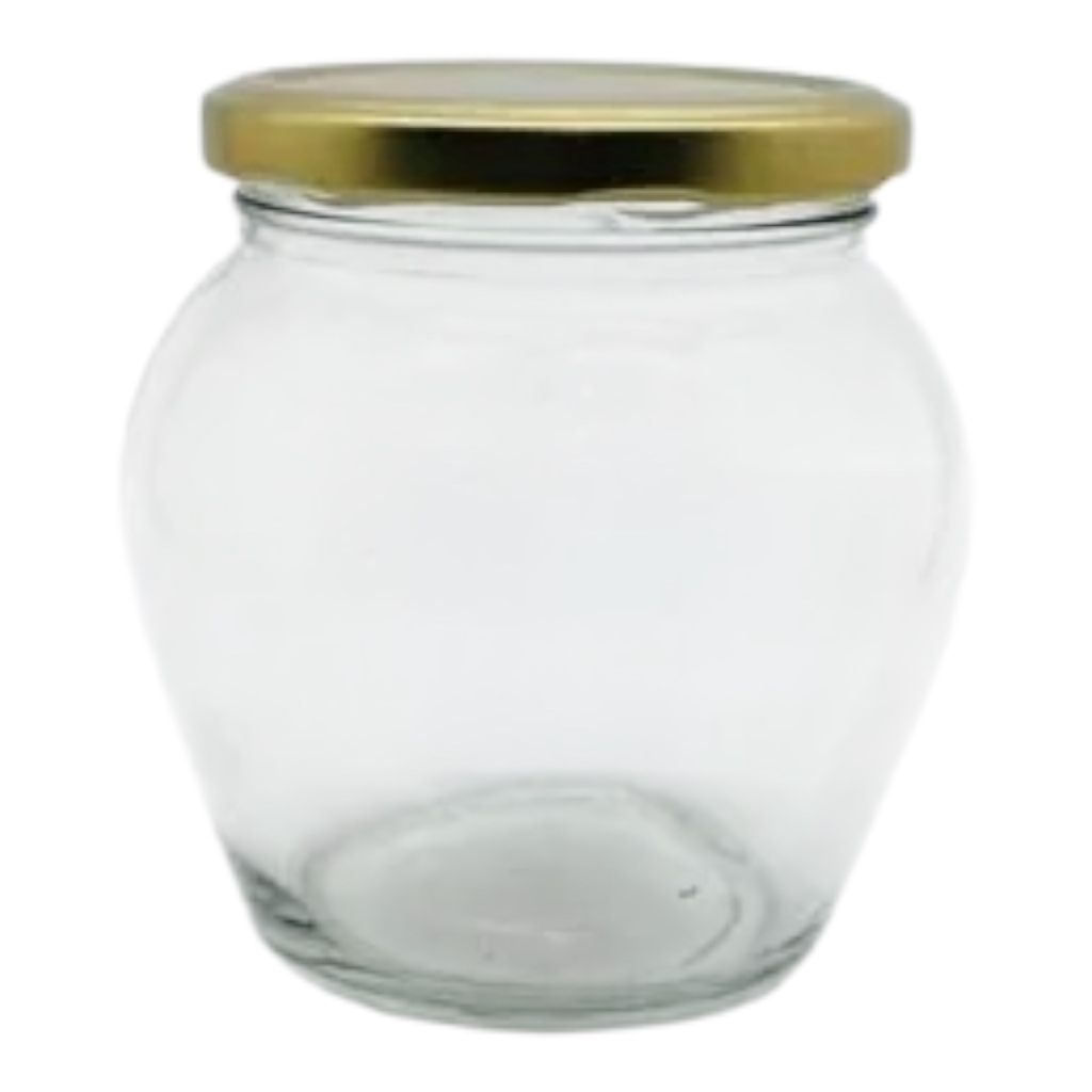 Glass Jar 530ml Belly with Lid - JAR141 