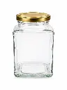 Glass Jar 400ml Square with Lid - JAR110