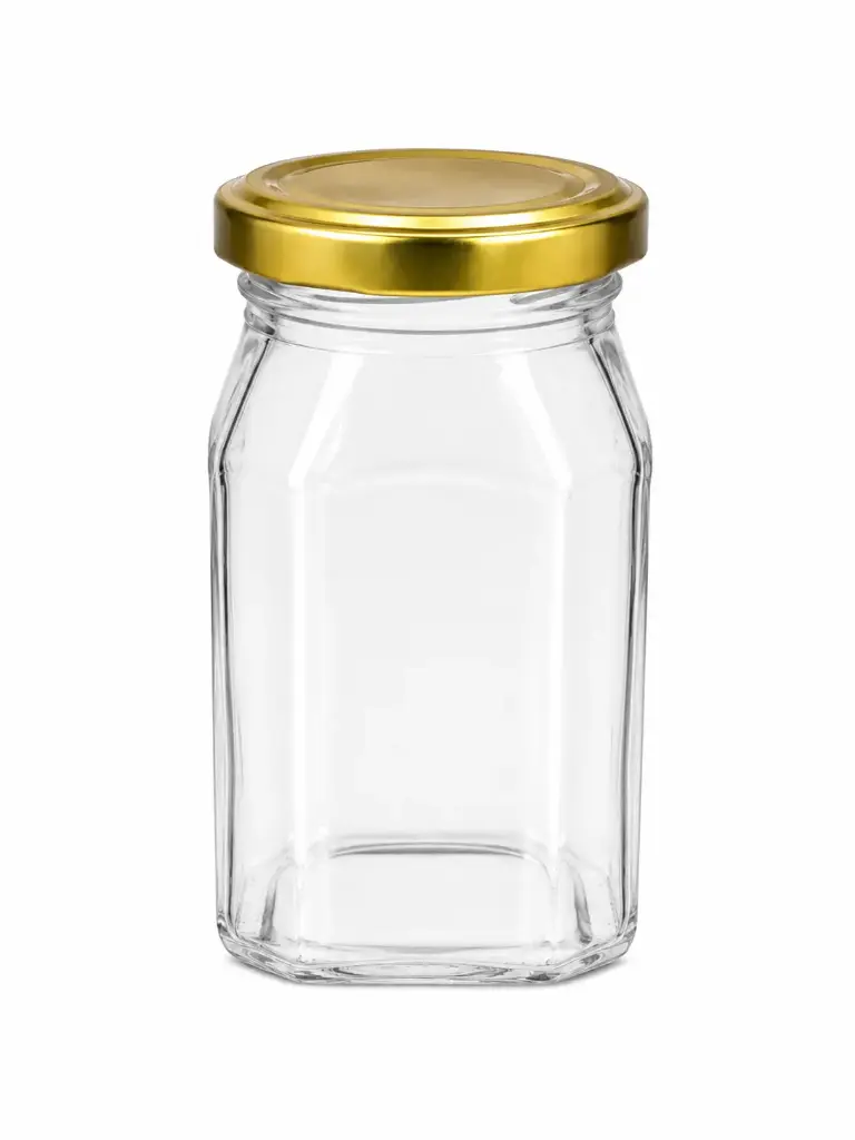 Glass Jar 450ml Square with Lid - JAR116