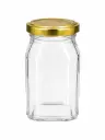 Glass Jar 450ml Square with Lid - JAR116