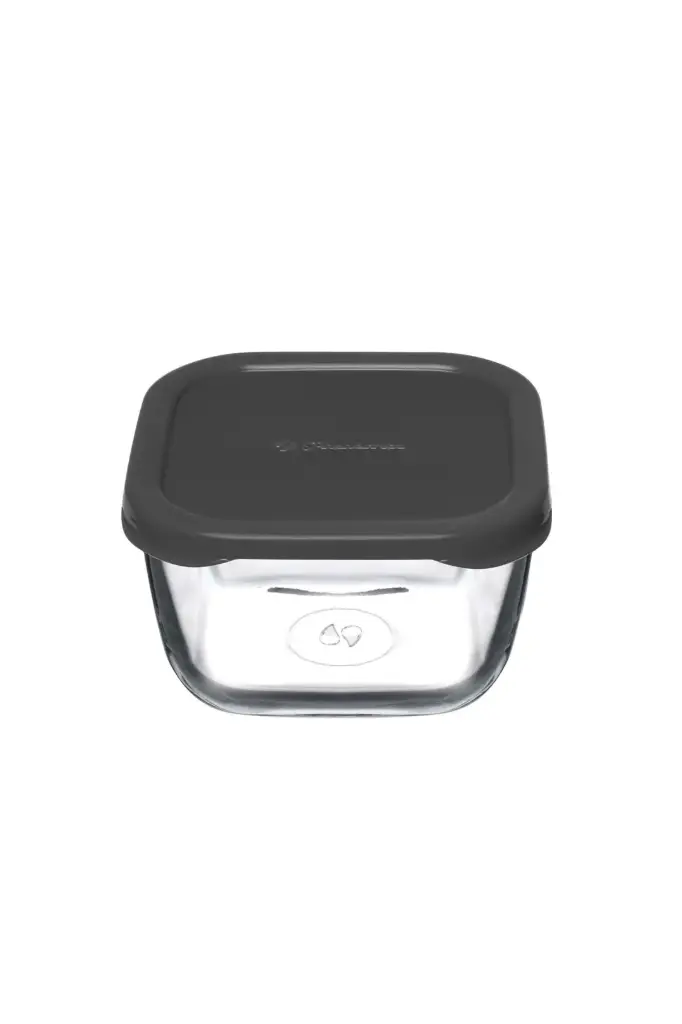 Glass Dish with Lid 275ml (9x9x5.5cm) Grey Lid Snowbox - 53223