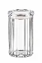 Canister 950ml (16x10cm) Glass with Acrylic Lid Ribbed - 27952